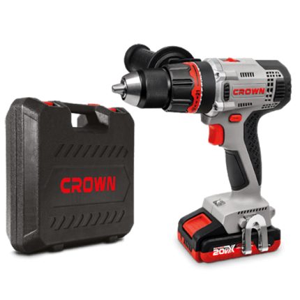 شنيور بطاريه كراون 13 مم ظرف معدن 60 نيوتن 2 امبير 20 فولت 2 بطارية موديل CROWN - CT21076HMX