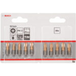 باكت سنون مفكات تيتانيوم 10 قطع  25مم بوش  Screwdriver Bits PZ2 Max Grip Tin 25mm 10 Pcs