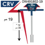 ⁦مفتاح بيبه حرف تي 19 مم اي بى تى موديل - APT  DW491802-19⁩ - الصورة ⁦3⁩
