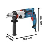 ⁦شنيور بوش 24 مم عادة و دقاق ظرف 13 مم سرعتين الكترونى 1100 وات يمين وشمال صنع في المجر BOSCH - GSB 24-2 L-CaseKeyed chuck 13 mm⁩ - الصورة ⁦3⁩