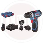 شنيور بطارية ليثيوم بوش موديل BOSCH - GSR 12V-15 FC, 2x 2.0 Ah, Carry Case, 4x Chuck Heads