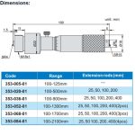 ⁦ميكرومتر داخلى بالوصلات اكيود 100- 1700 مم دقة 0.01 مم ACCUD⁩ - الصورة ⁦3⁩
