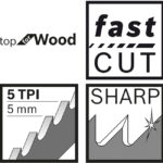 ⁦سلاح منشار امامى ترددى لقطع الخشب 5 قطع BOSCH  Saw Blade Set  S 1531 L Top For Wood 5 Pcs⁩ - الصورة ⁦3⁩