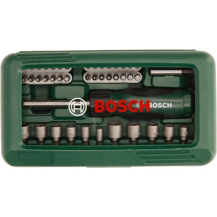 طقم مفكات وتشكيله من سنون بوش المفكات و اللقم 46 قطعه +مفك BOSCH  Sales-Campaign Set Mixed 46 Pc