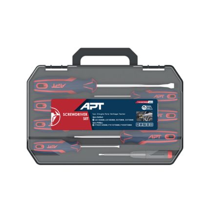 طقم مفكات 7 قطعه + مفك تيست شنطة بلاستيك اي بي تي موديل APT AH145078-8