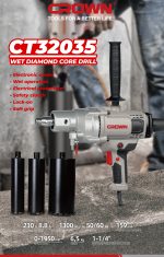 ⁦شنيور خرسانة كراون جسم معدن 159 مم 2000 وات شنطة بلاستيك  موديل CROWN - CT32035 BMC⁩ - الصورة ⁦5⁩