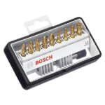 تشكيله من سنون بوش المفكات 18 قطعه + ادابتر تيتانيوم BOSCH Screwdriver Bits Robust Line 18+1pcs Max Grip Tin