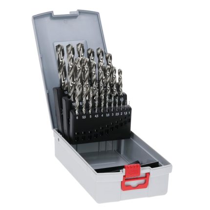 علبة بنط حدادى مسنونة بوش 25 قطعة من 1 مم الى 13 مم BOSCH Set of HSS-G 1-13 mm 25 Pcs