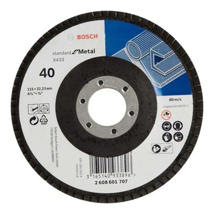 صنفرة مروحية  بوش 4.5 بوصة عادية خشانة 40  BOSCH Metal Flap Disc 115mm G 40