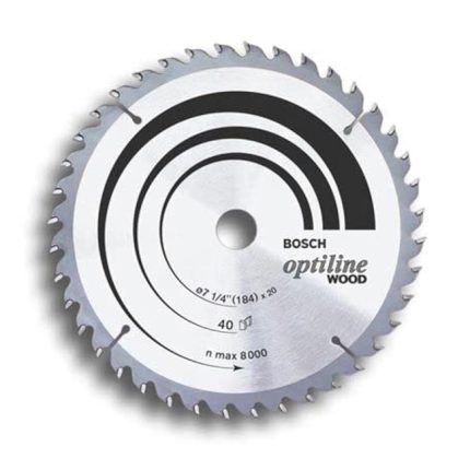 صينية منشار 7.25 بوصة بوش للخشب 40 سنة BOSCH Optiline CSB For Wood 184X2.5X20(40)