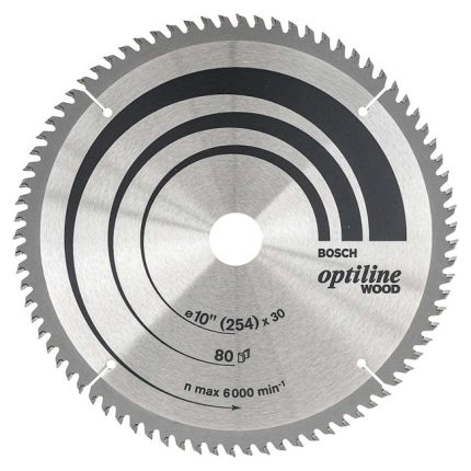 صينية منشار 10 بوصة  للخشب 80 سنة BOSCH Optiline CSB For Wood 254X30X25(80)
