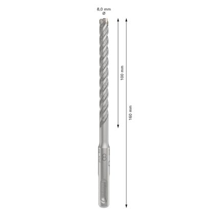 بنطة بلس فايف اكس للتخريم فى الخرسانة قطر 8مم BOSCH 8x100x160