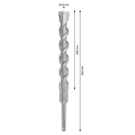بنطة بلس فايف اكس للتخريم فى الخرسانة قطر 22 مم BOSCH 22x200x250mm