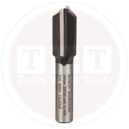 بنطة راوتر بوش للتجاويف المستقيمه قطر 8 مم - اجمالى الطول  51 مم     BOSCH Straight Bit 8, 12x51