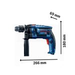 ⁦شنيور عادة ودقاق بوش 13 مم 650 وات ماليزي موديل BOSCH - GSB 13 RE⁩ - الصورة ⁦3⁩