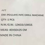 ⁦ماكينة تخريم مواسير بجنزير اي بي تي من 16 الى 125 مم 1800 وات 1 فاز APT DW-PD114YE⁩ - الصورة ⁦3⁩