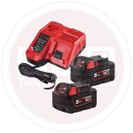 2 بطاريه 18فولت - 9امبير + بطاريه 12فولت+ شاحن ميلوكي MILWAUKEE   M18NRG-902