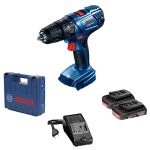 ⁦شنيور بوش بطارية عادة و دقاق ظرف اوتوماتيك 13 مم يمين و شمال 2 بطارية 2 امبير ماليزي BOSCH GSP180-LI⁩ - الصورة ⁦2⁩
