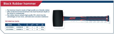 ⁦دقماق كاوتش أسود يد فايبر 8 أوقية اي بي تي  APT OZ AH542004-08⁩ - الصورة ⁦2⁩