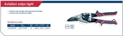 ⁦مقـص صـاج هـيفي ديوتي يميـن سـوستـة 10 بوصه DW31112-250R⁩ - الصورة ⁦2⁩
