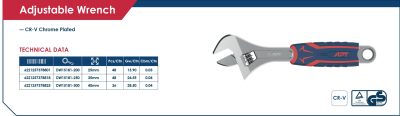 ⁦مفتاح فرنسـاوى يد كاوتش 2 لون هيفي ديوتي 10 بوصه 0-30مم اي بى تى موديل APT DW15181-250⁩ - الصورة ⁦2⁩