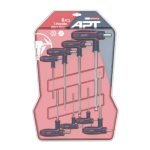 طـقـم ألـن يد حرف T بلية وفلات طويل 8 قطع (CRV) من 2 الى 10 مم اي بي تي  APT AH541521-8