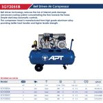 ⁦كمبروسر اي بي تي سعة 100 لتر 2 حصان سير صينى 220 فولت  موديل APT - SGY2055B-100L 2HP EURO⁩ - الصورة ⁦2⁩