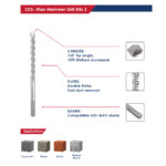 ⁦بنط هيلتى SDS-Max خدمة شاقه 2سن فديــا 28 × 450 مم اي بي تي موديل  APT LCA27280450⁩ - الصورة ⁦2⁩