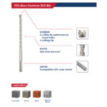 ⁦بنط هيلتى SDS-Max خدمة شاقة  4 سن صينى   28 - 570 مم  اي بي تي موديل     APT LCA10280570⁩ - الصورة ⁦3⁩