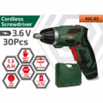 ⁦مفك بطارية 3.6 فولت 1.3 امبير 30 قطعه شنطه بلاستيك دي دبليو تي  موديل DWT - ASC-03⁩ - الصورة ⁦2⁩