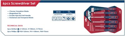 ⁦طقم مفكات 2 لون 6 قطعه اي بي تي APT AH145074-6⁩ - الصورة ⁦2⁩