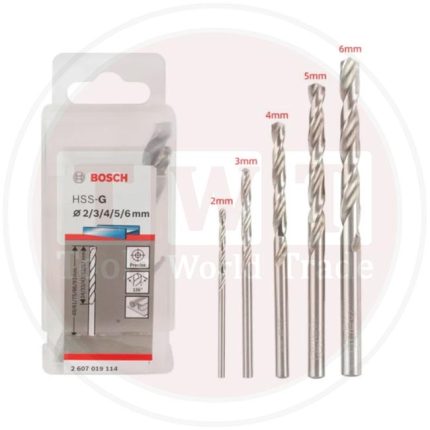 طقم بنط حدادي مسنونة 5 قطع من 2 مم الى 6 مم  بوش BOSCH Set of HSS-G 2-6 mm 5 Pcs