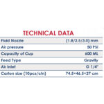⁦مسدس دوكو مقلوب خدمة شاقه معدن 600 سم 2.5 مم اي بي تي موديل  APT G-80 2.5mm⁩ - الصورة ⁦2⁩