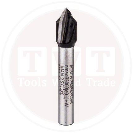 بنطة راوتر بوش للتجاويف علي شكل BOSCH  V-Groove Bit 6, 9.5x45