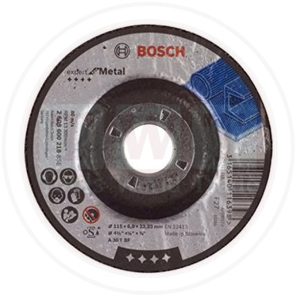 حجر تجليخ بوش 4.5 بوصة ( سلوفينيا) BOSCH Metal Grinding Disc (115X22.2X6)