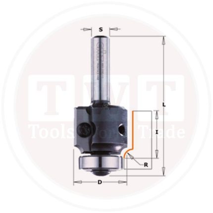 Roundover Bit W.Knives Z2 S=8 D=22.8 R2 RH CMT