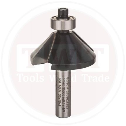 بنطة راوتر بوش للشطف الحواف قطر 8 مم - اجمالى الطول 56 مم BOSCH Chamfer Bit 8, 35x56