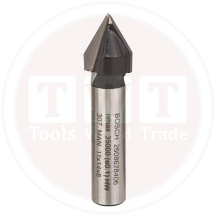 بنطة راوتر بوش للتجاويف V قطر 8 مم - اجمالى الطول 45 مم BOSCH V-Groove Bit 8, 11x45