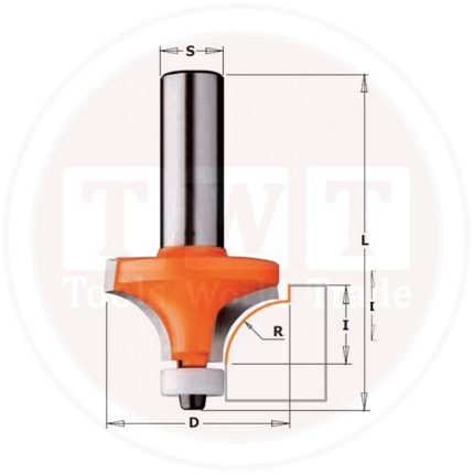 بنطة Rounover Bit for Corian HW S=12 D=31.75 R=9.5 CMT