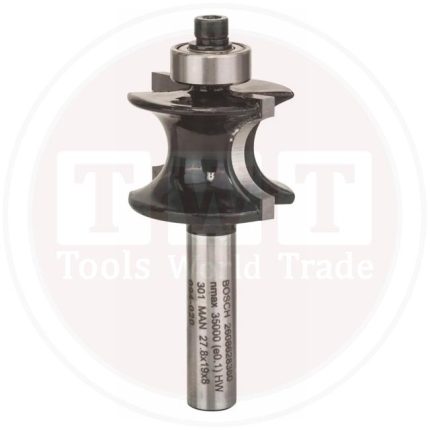 بنطة راوتر بوش للتفريز الزخرفي في المقدمه قطر 8 مم - اجمالى الطول 63   BOSCH Guided staff bead bit 8x27,8x63