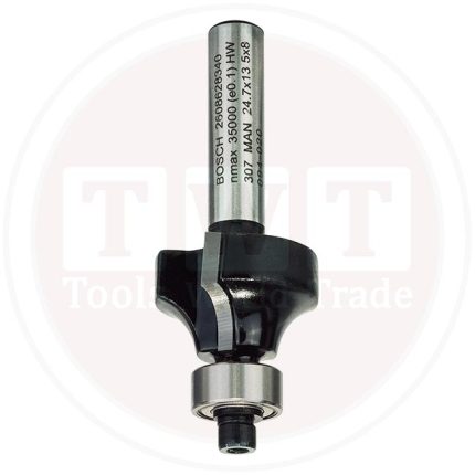 بنطة راوتر بوش لتدوير الحواف قطر 8 مم - اجمالى الطول 53 مم BOSCH Round-Edge Cutter W-Beari 8x24,7x53