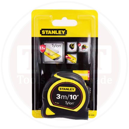 متر قياس كاوتش ستانلي  3 متر اسود*اصفر 13مم 10 بوصه  STANLEY