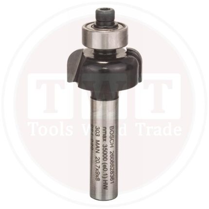 بنطة راوتر بوش لتخديد التجاويف الدائريه 8 مم اجمالى الطول 53 مم BOSCH Core Box Bit + Guide Pin 8, 20.7x53