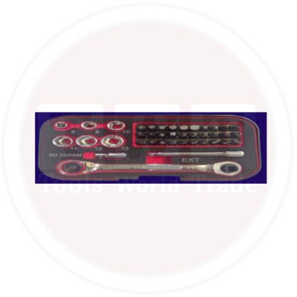 طقم لقم وسنون مفك 1/4" 39 قطعة تايوانى  12 kwg M4201-39P1