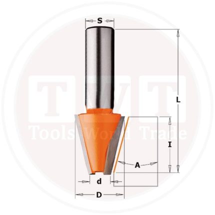 بنطة Bevel Cutter for Corian 15d HW S=12 D=9.5 D=9.5/23x25.4 CMT