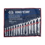 طقم مفتاح بلدي مشرشر بالبوصة من 5/16 : 4/1  1"     14ق  كينج تونيKING TONY