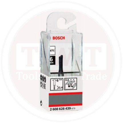 بنطة راوتر بوش للتجاويف المستقيمه قطر 6 مم - اجمالى الطول  51 مم   BOSCH Straight Bit 6, 4.8x51