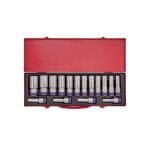 طقم لقم 1/2" مشرشرة طويلة 16ق من 10الي 32مم  كينج تونيKING TONY