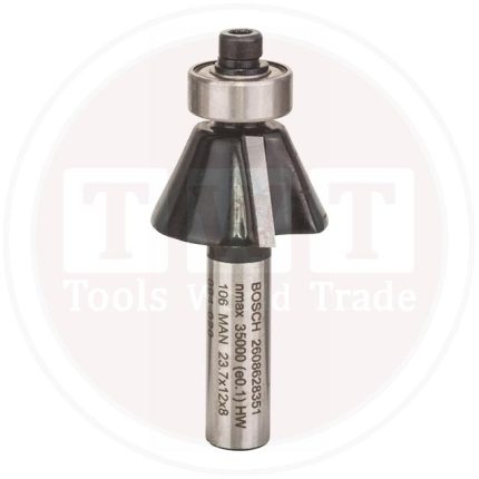 بنطة راوتر بوش لشطف الحواف قطر 8 مم - اجمالى الطول 54 مم BOSCH Chamfer Bit 8, 23.7x54