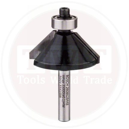 بنطة راوتر بوش لشطف الحواف قطر 6 مم - اجمالى الطول 56 مم BOSCH Chamfer Bit 6, 34.9x56